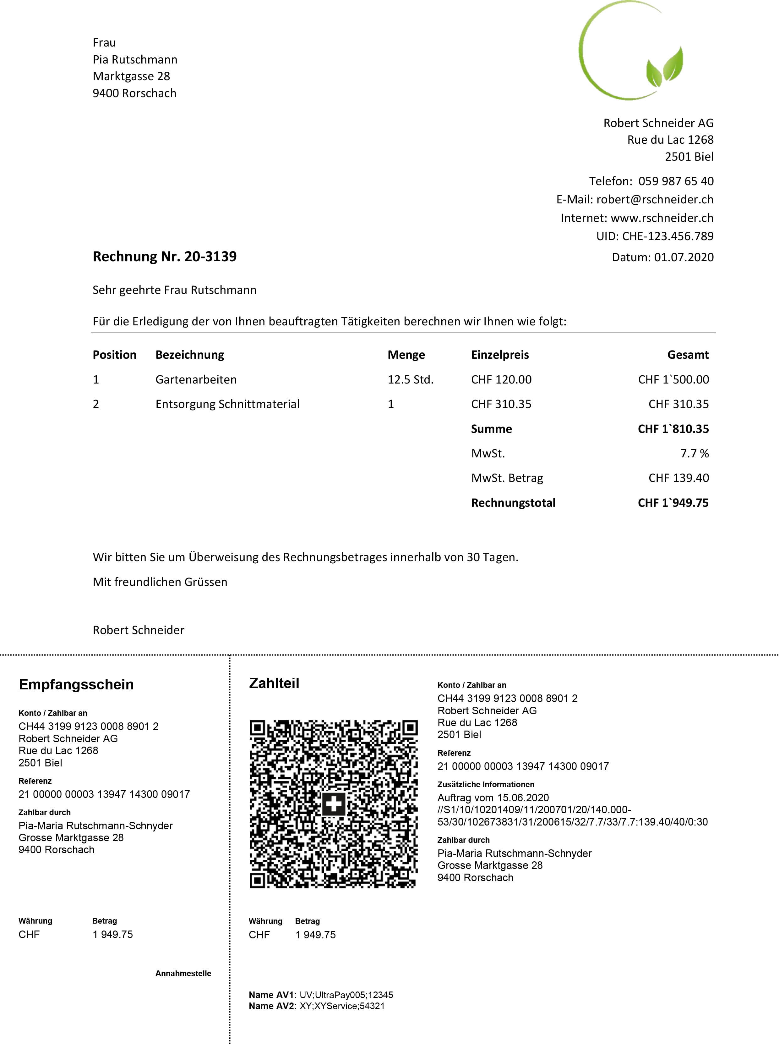spielzeug rechnung QR-Rechnung – BEKB